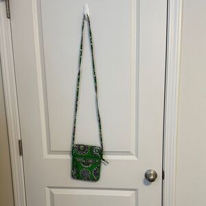Vera Bradley Green and Black Floral Crossbody Bag